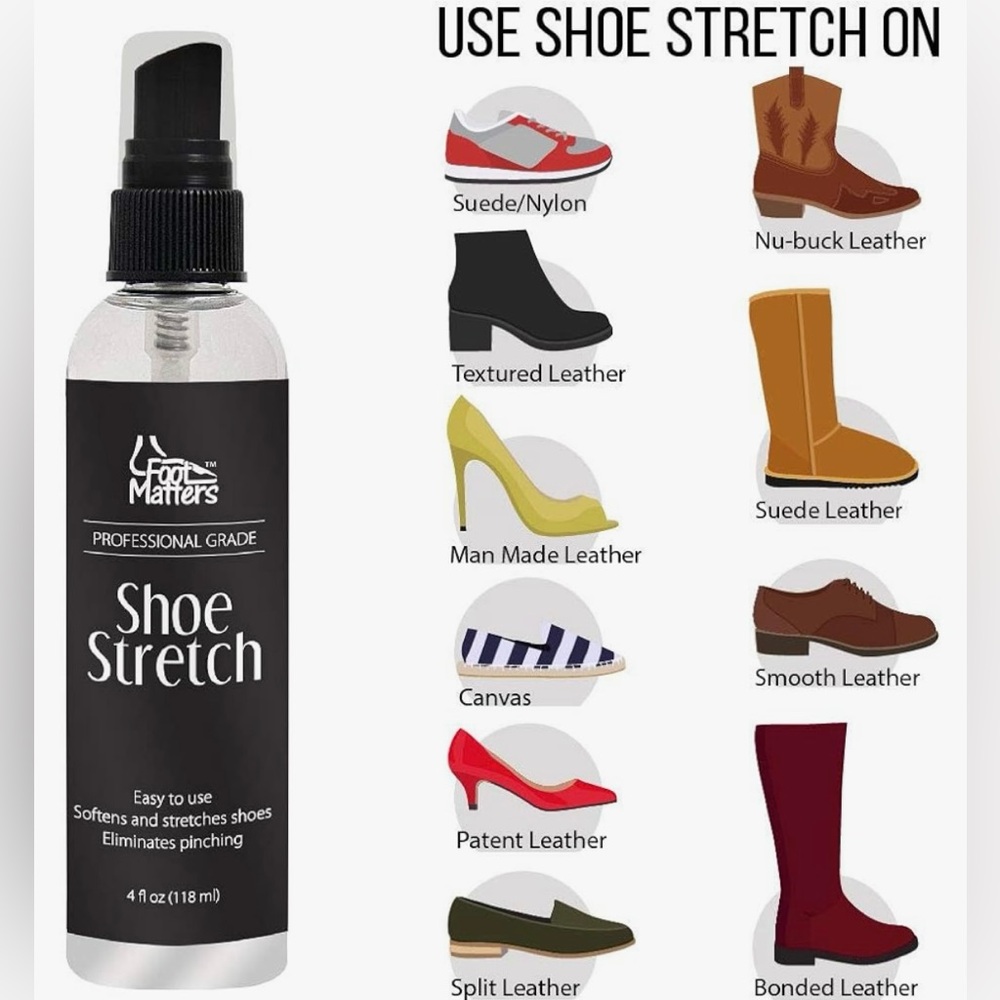 FootMatters Professional Boot & Shoe Stretch Spray Softener & Stretcher 4 oz